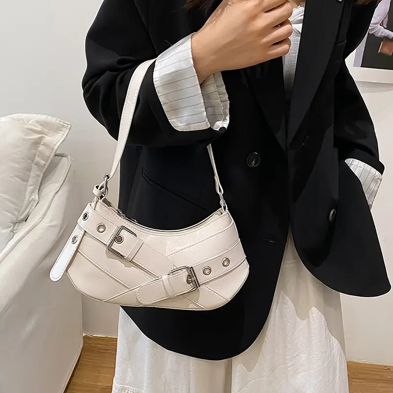 Silver Crossbody Bag with Adjustable Strap for Women - Image 7