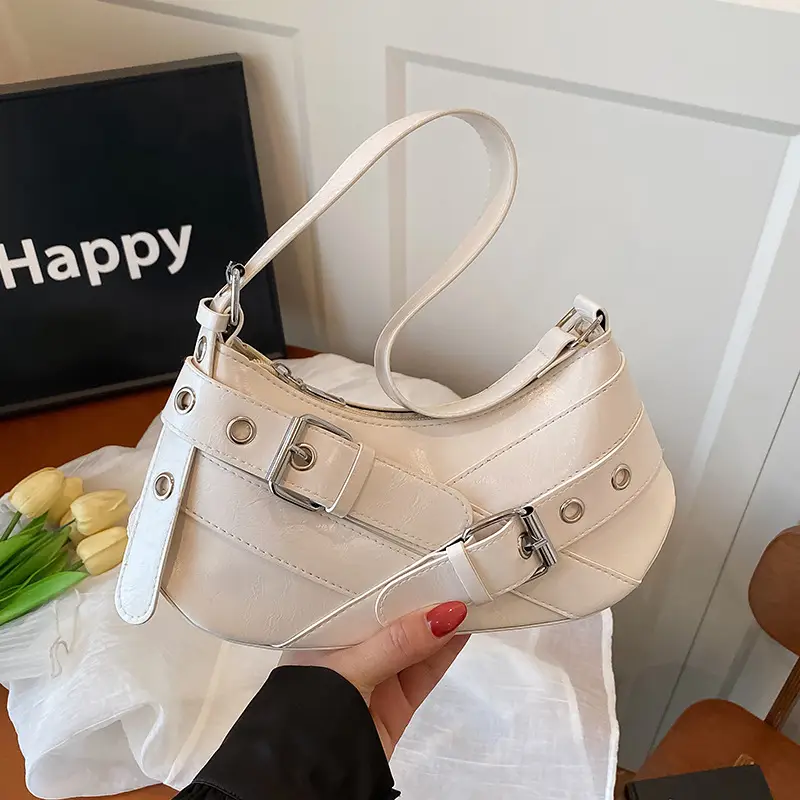Silver Crossbody Bag with Adjustable Strap for Women - Image 2