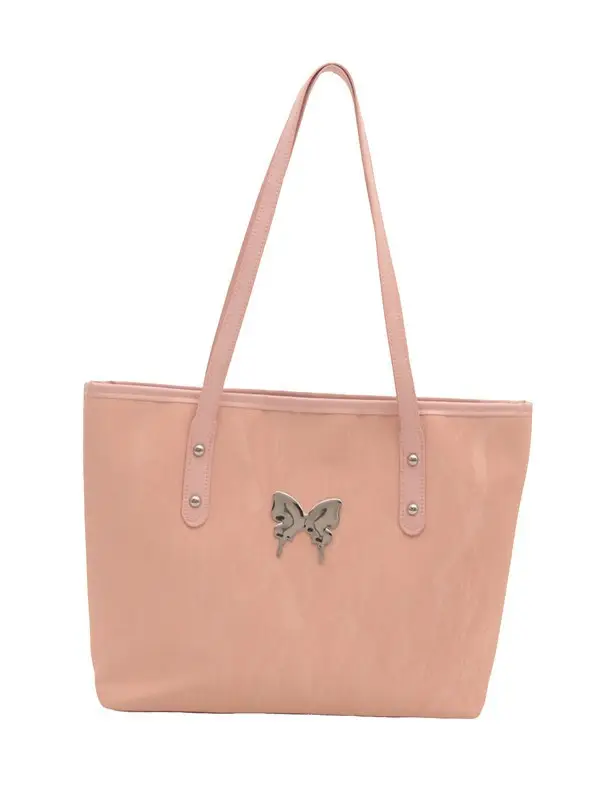 Pink Butterfly Shoulder Bag for Women Large Capacity Tote - Image 10