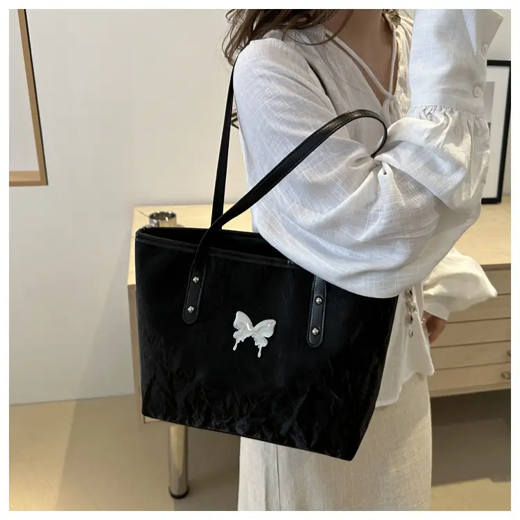 Pink Butterfly Shoulder Bag for Women Large Capacity Tote — feature 20