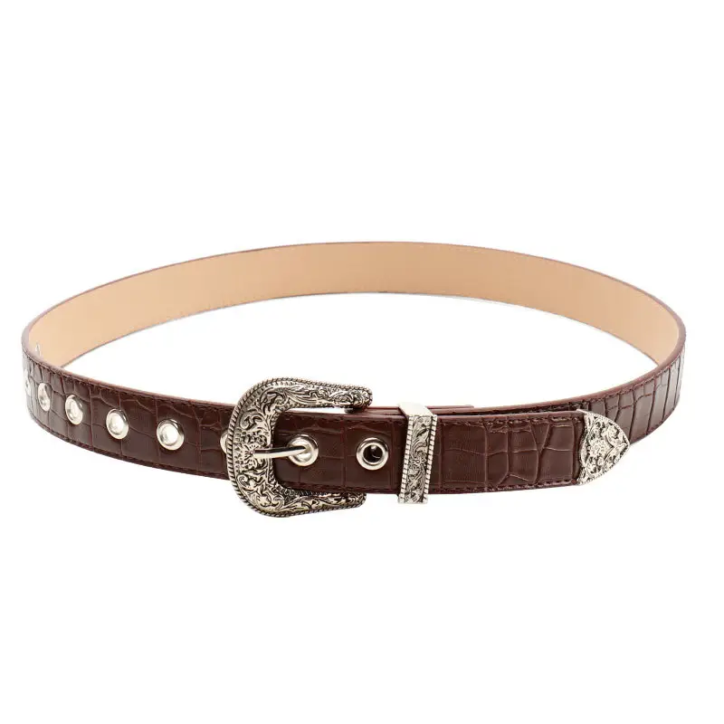 Cross-Border Retro Belt Set Women's Carved Buckle Belt - Image 9