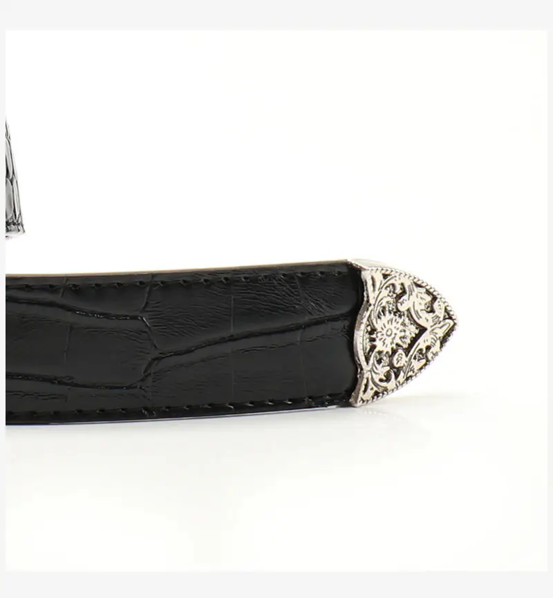 Cross-Border Retro Belt Set Women's Carved Buckle Belt — feature 15