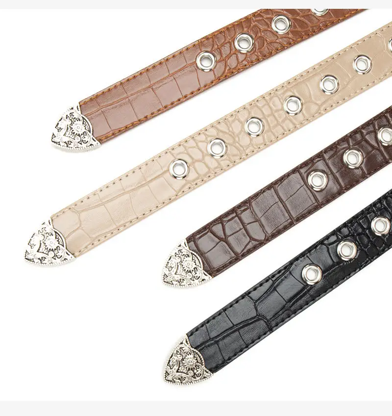 Cross-Border Retro Belt Set Women's Carved Buckle Belt — feature 21