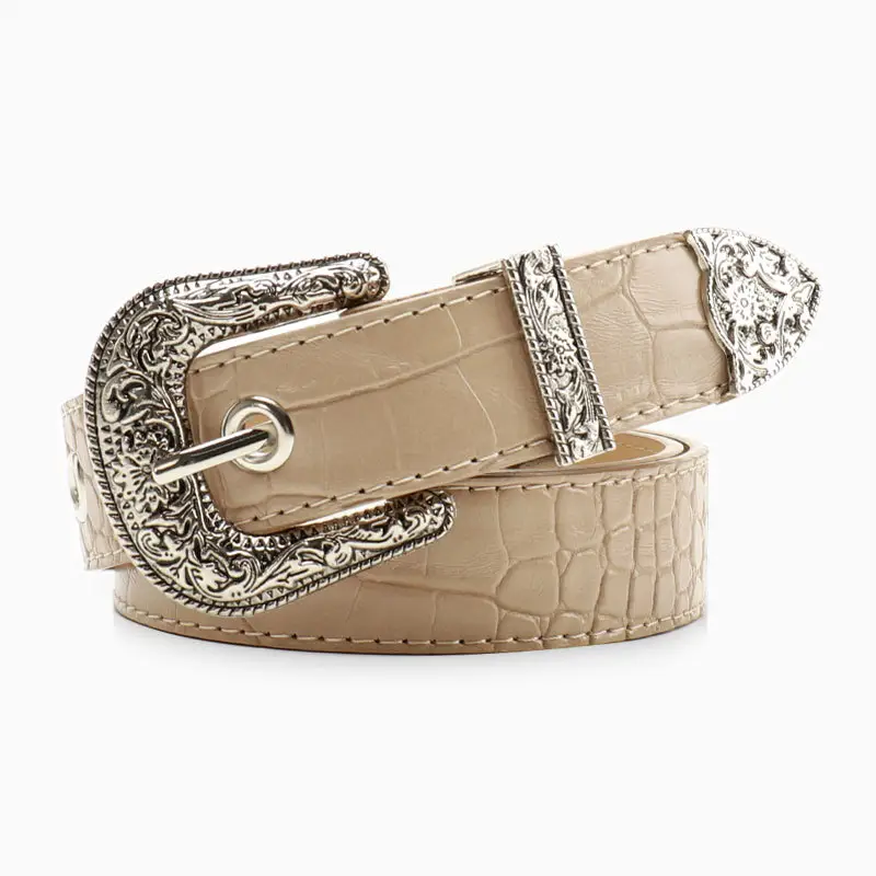 Cross-Border Retro Belt Set Women's Carved Buckle Belt - Image 3