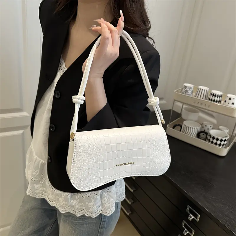 White Quilted Shoulder Bag for Women 2025 Summer - Image 7
