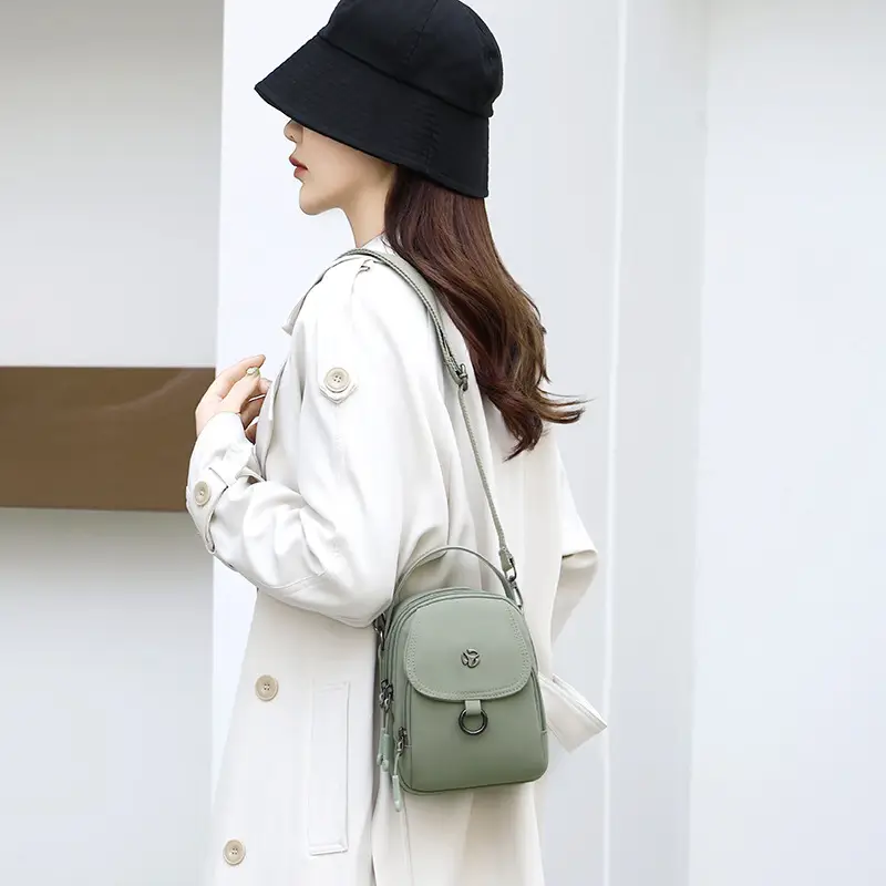 Women's Multi-Layer Shoulder Bag Brown Korean Style Mini - Image 11