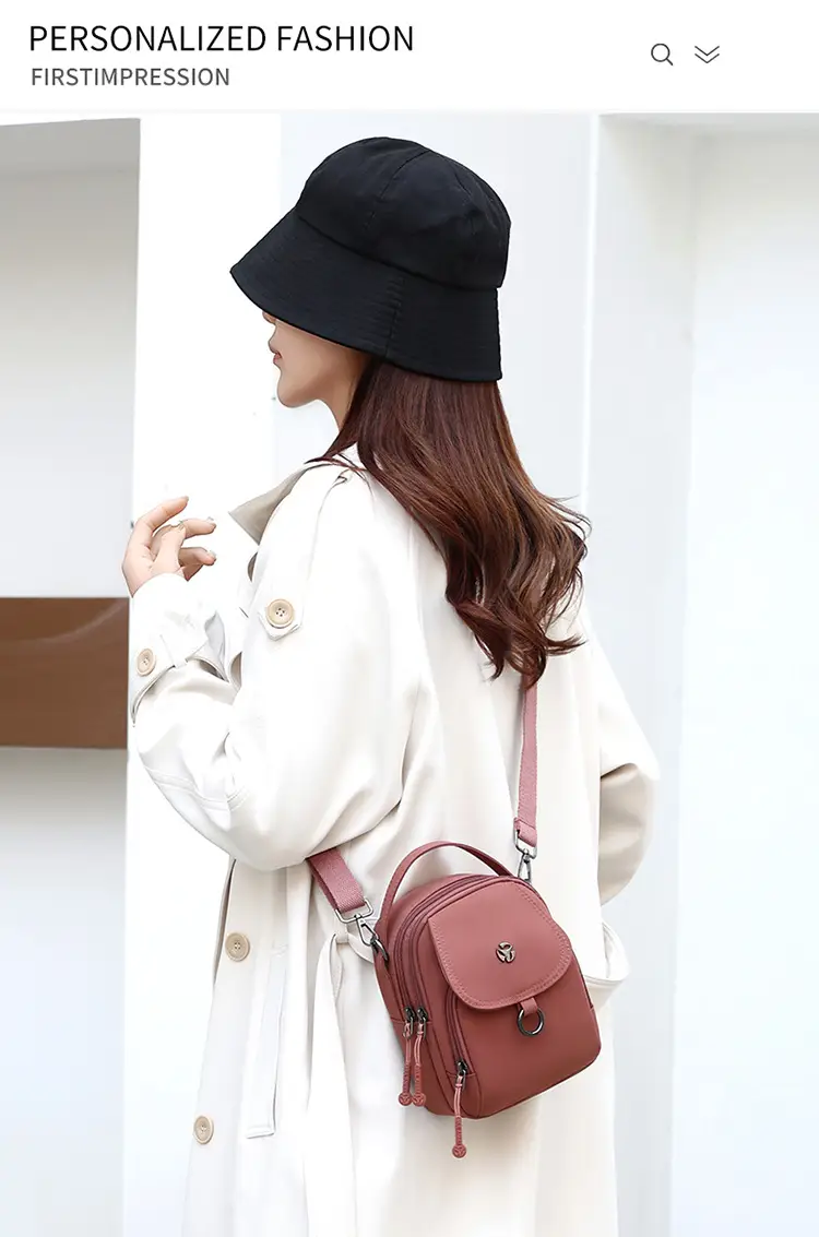 Women's Multi-Layer Shoulder Bag Brown Korean Style Mini — feature 1