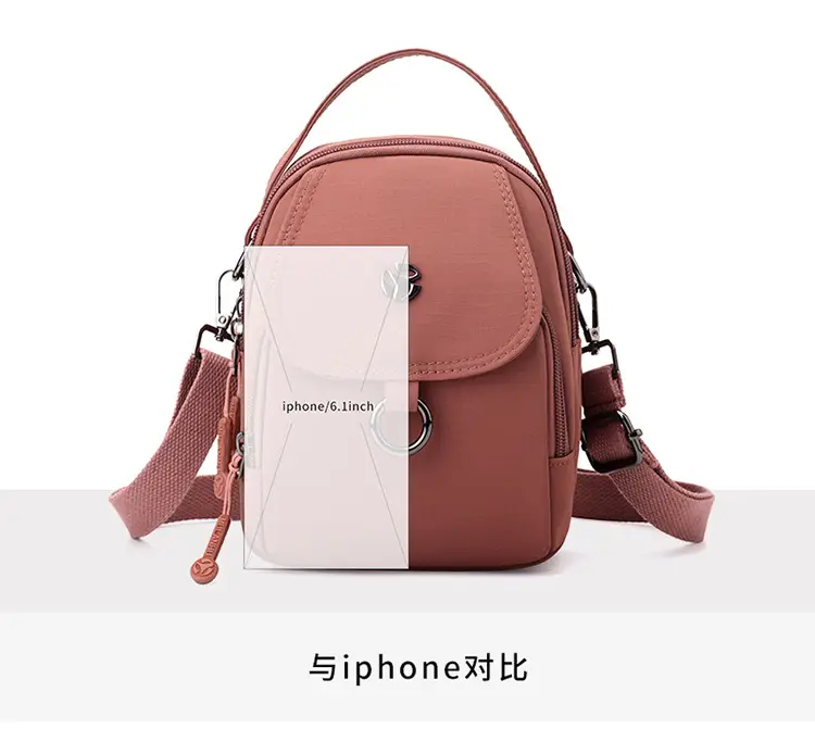 Women's Multi-Layer Shoulder Bag Brown Korean Style Mini — feature 13