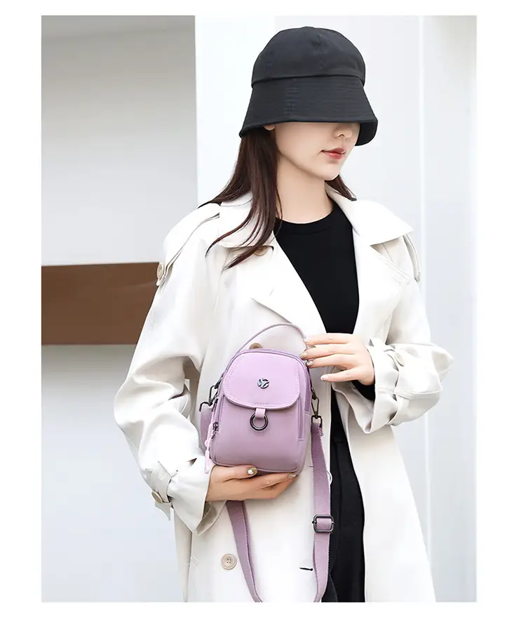 Women's Multi-Layer Shoulder Bag Brown Korean Style Mini — feature 20