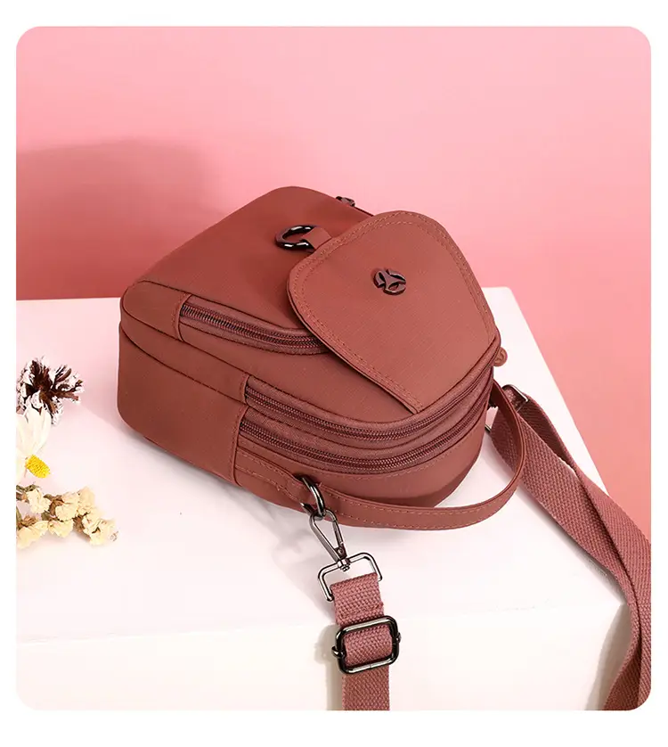 Women's Multi-Layer Shoulder Bag Brown Korean Style Mini — feature 8