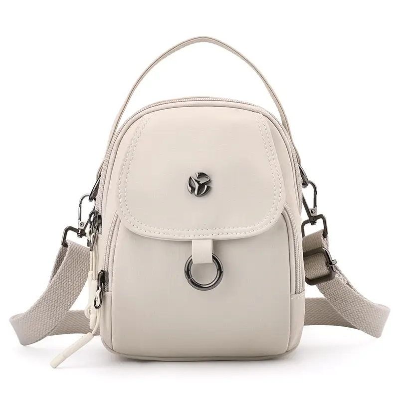 Women's Multi-Layer Shoulder Bag Brown Korean Style Mini - Image 2