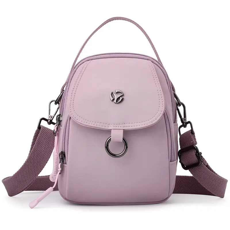 Women's Multi-Layer Shoulder Bag Brown Korean Style Mini - Image 5
