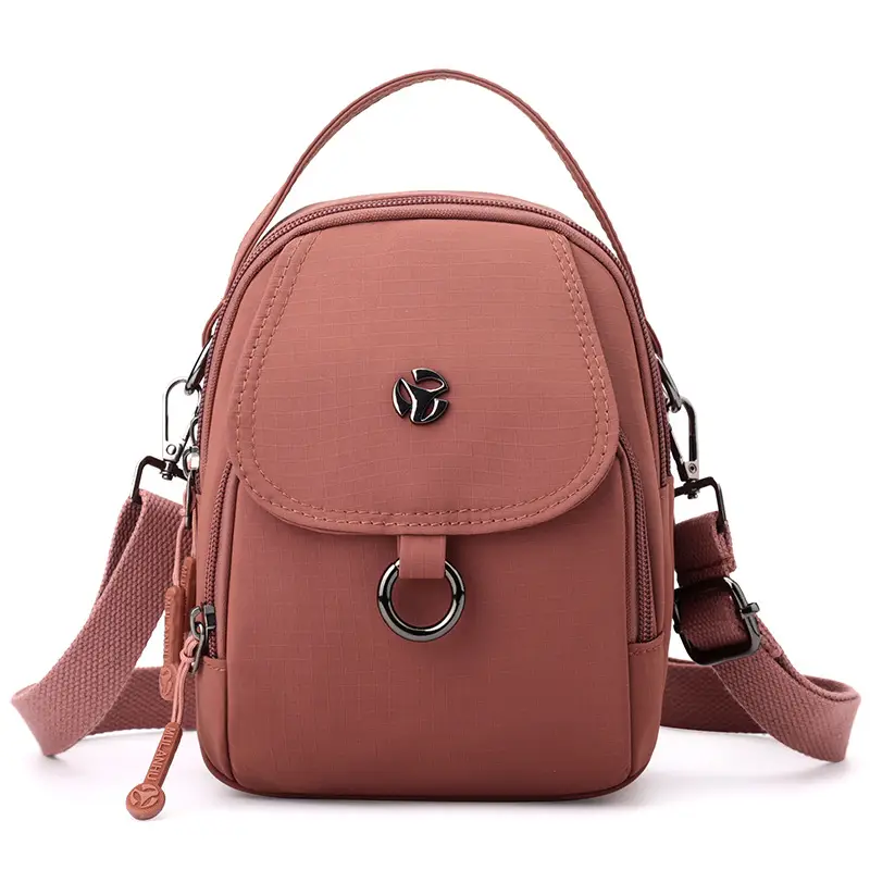 Women's Multi-Layer Shoulder Bag Brown Korean Style Mini - Image 6