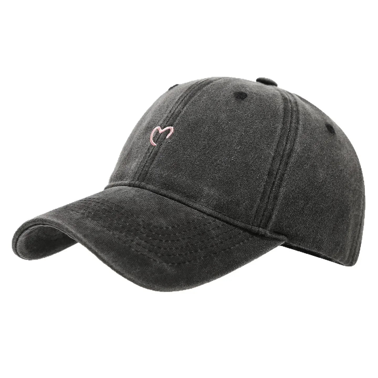 American Retro Distressed Heart Cap Couple 4Pc