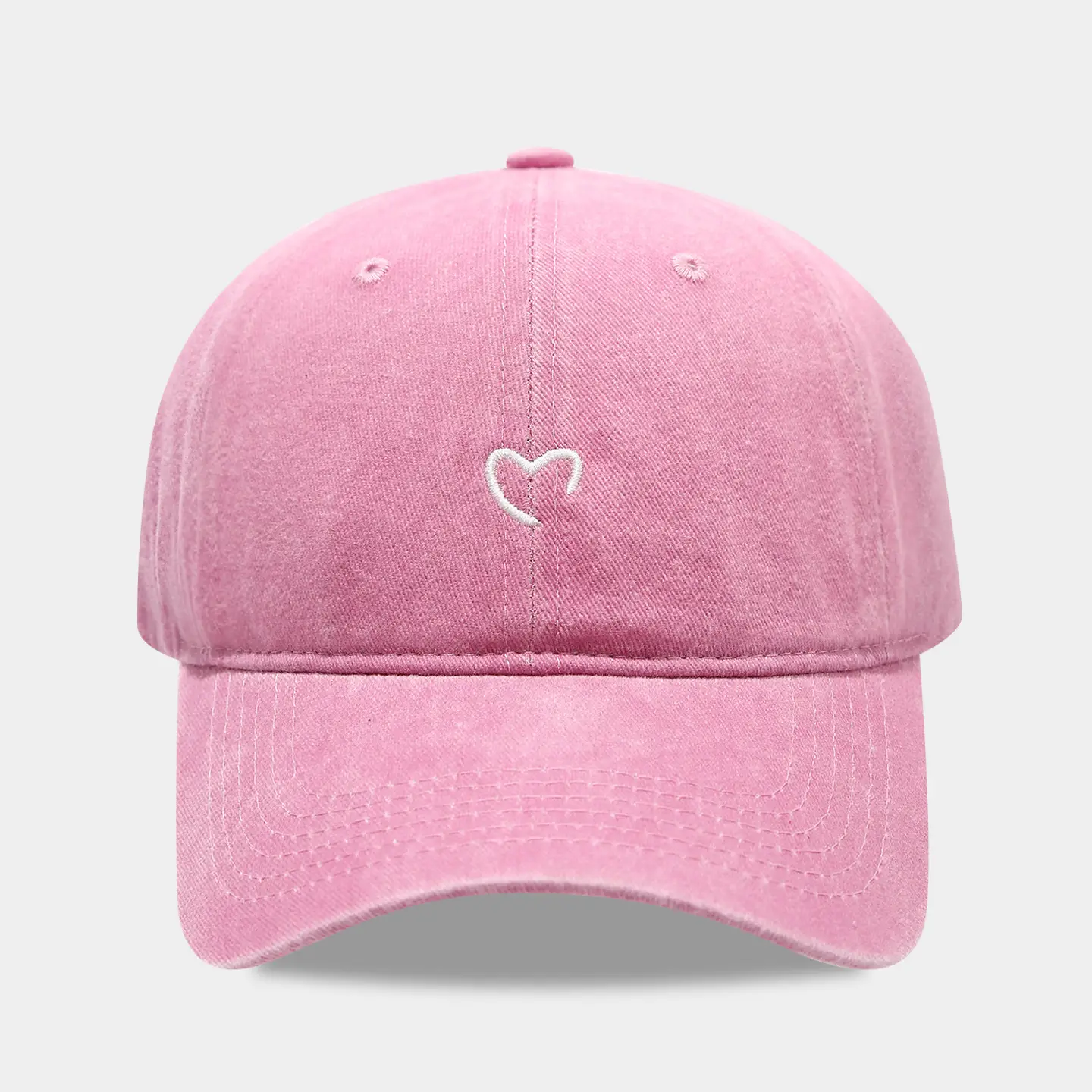American Retro Distressed Heart Cap Couple 4Pc