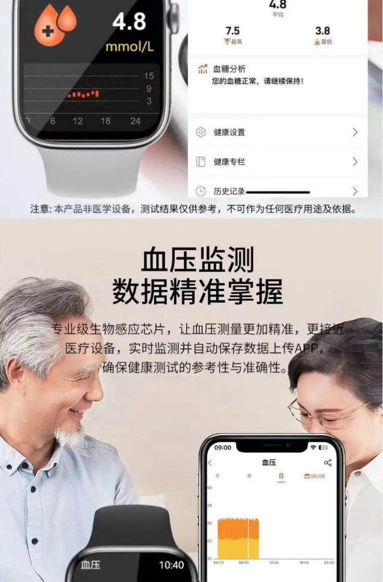 Smart Health Watch for Elderly with Blood Sugar, BP, Heart Rate & More — feature 8