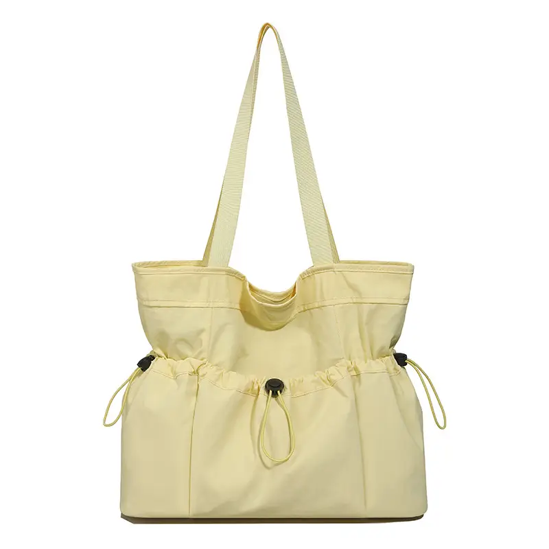 Women's Beige Canvas Shoulder Bag Large Capacity Lightweight - Image 11