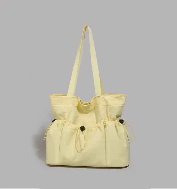Women's Beige Canvas Shoulder Bag Large Capacity Lightweight — feature 10