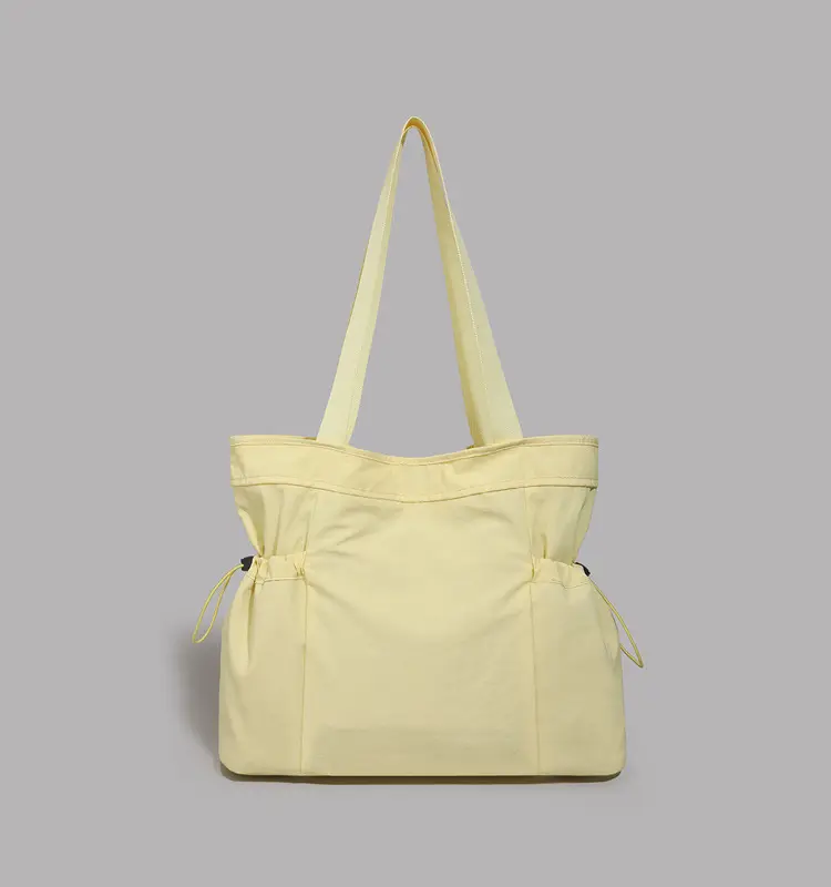 Women's Beige Canvas Shoulder Bag Large Capacity Lightweight — feature 12