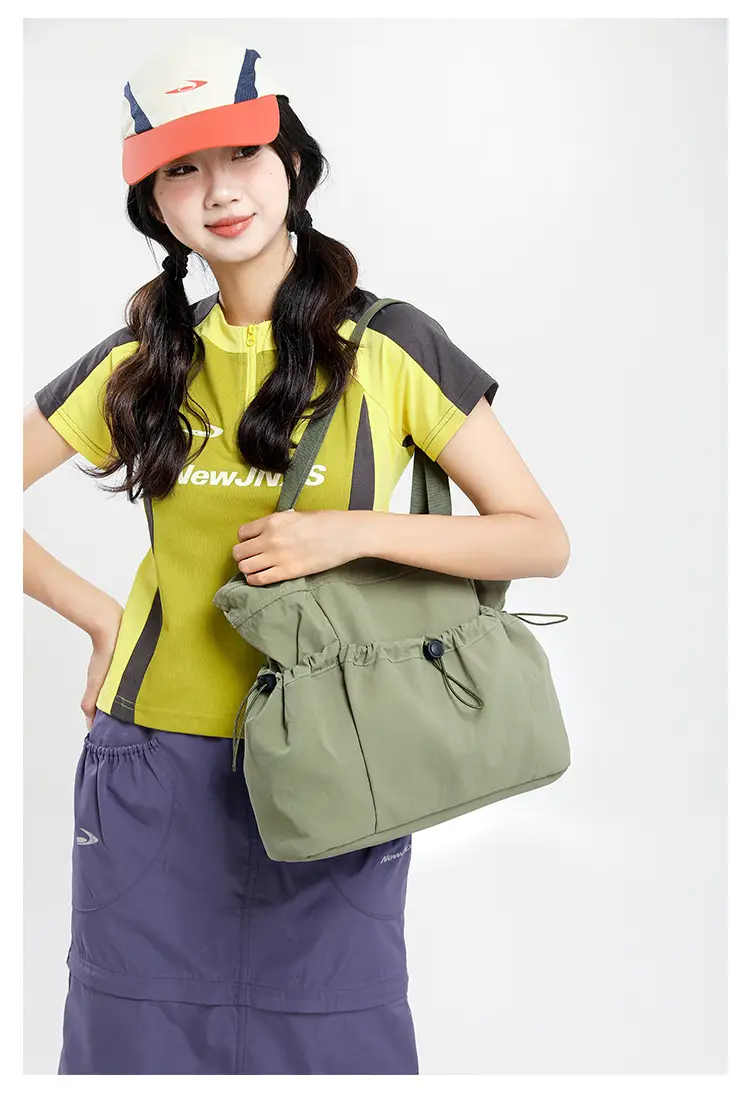 Women's Beige Canvas Shoulder Bag Large Capacity Lightweight — feature 26