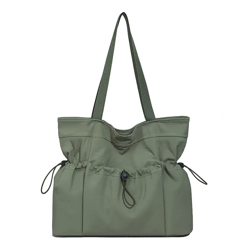 Women's Beige Canvas Shoulder Bag Large Capacity Lightweight — feature 30