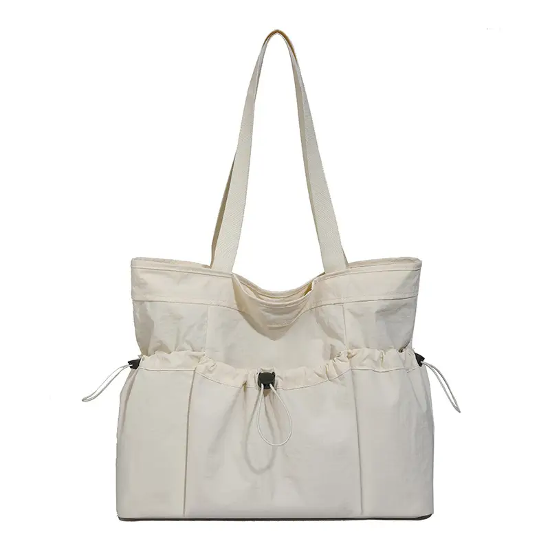 Women's Beige Canvas Shoulder Bag Large Capacity Lightweight — feature 31