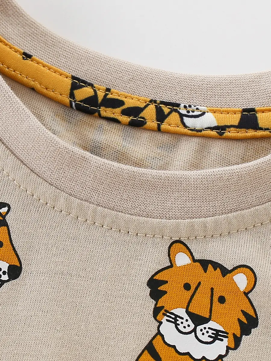 Kids Tiger Print Cotton T-Shirt Summer 2025 - Image 4