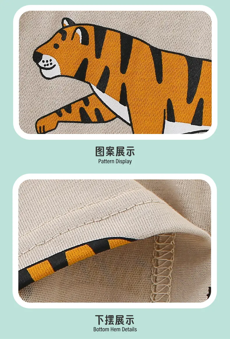 Kids Tiger Print Cotton T-Shirt Summer 2025 — feature 8