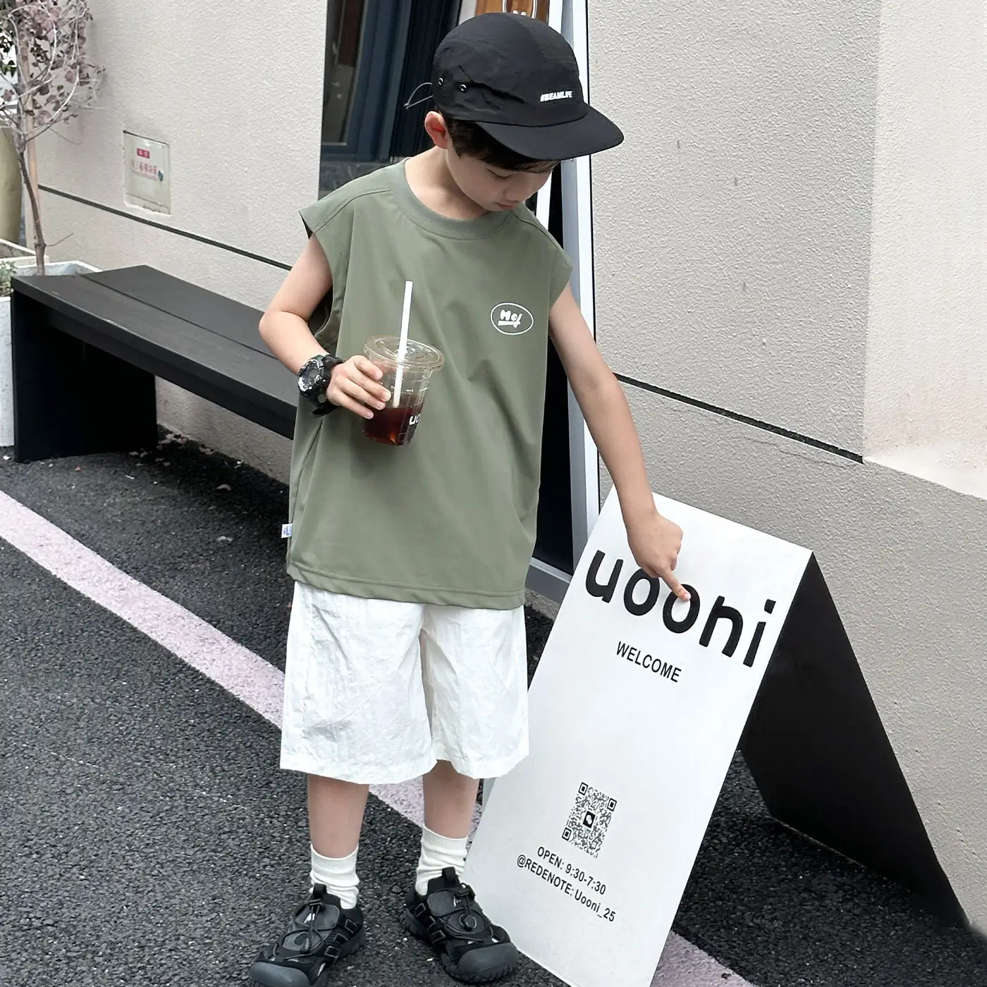 Kids Sleeveless Vests Green Summer Loose Breathable - Image 3