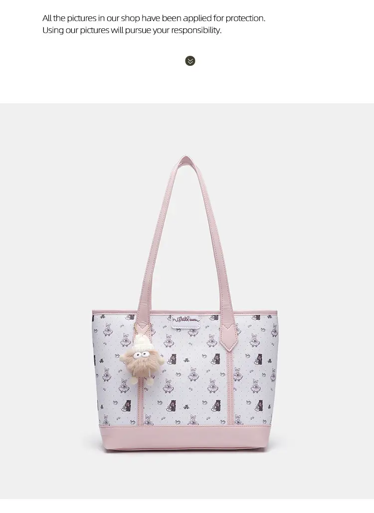 Cute Pink Printed Tote Bag for Girls — feature 10