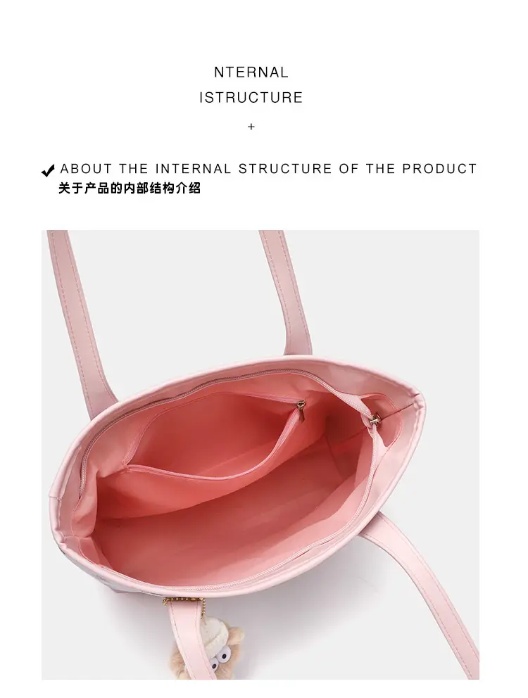 Cute Pink Printed Tote Bag for Girls — feature 3