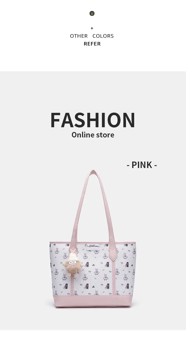 Cute Pink Printed Tote Bag for Girls — feature 6