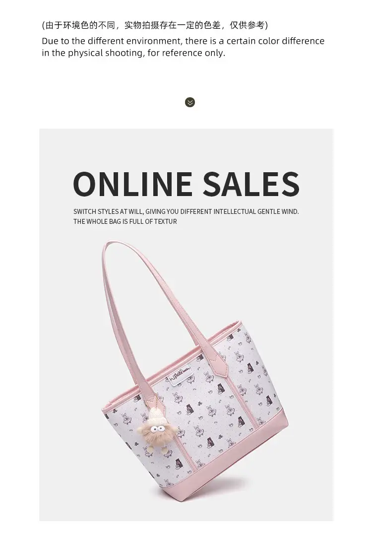 Cute Pink Printed Tote Bag for Girls — feature 8