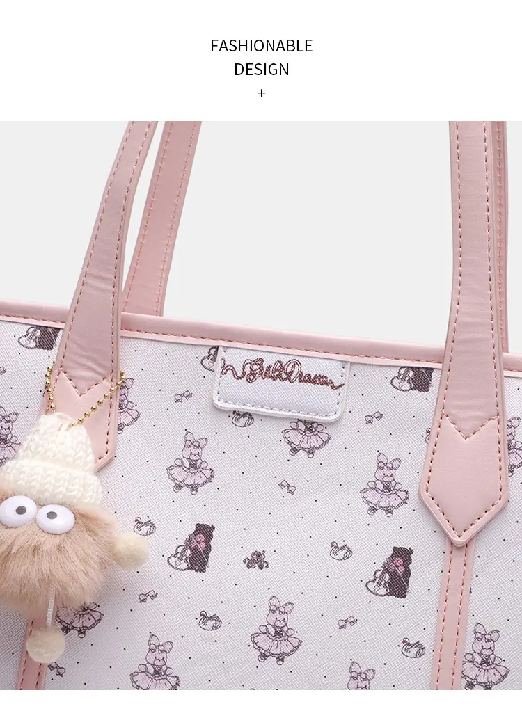 Cute Pink Printed Tote Bag for Girls — feature 9