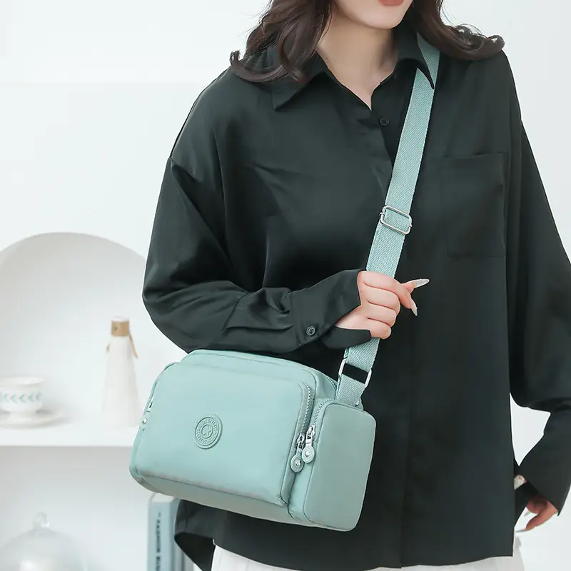 Women's Textured Shoulder Bag Pink Light Blue - Image 9