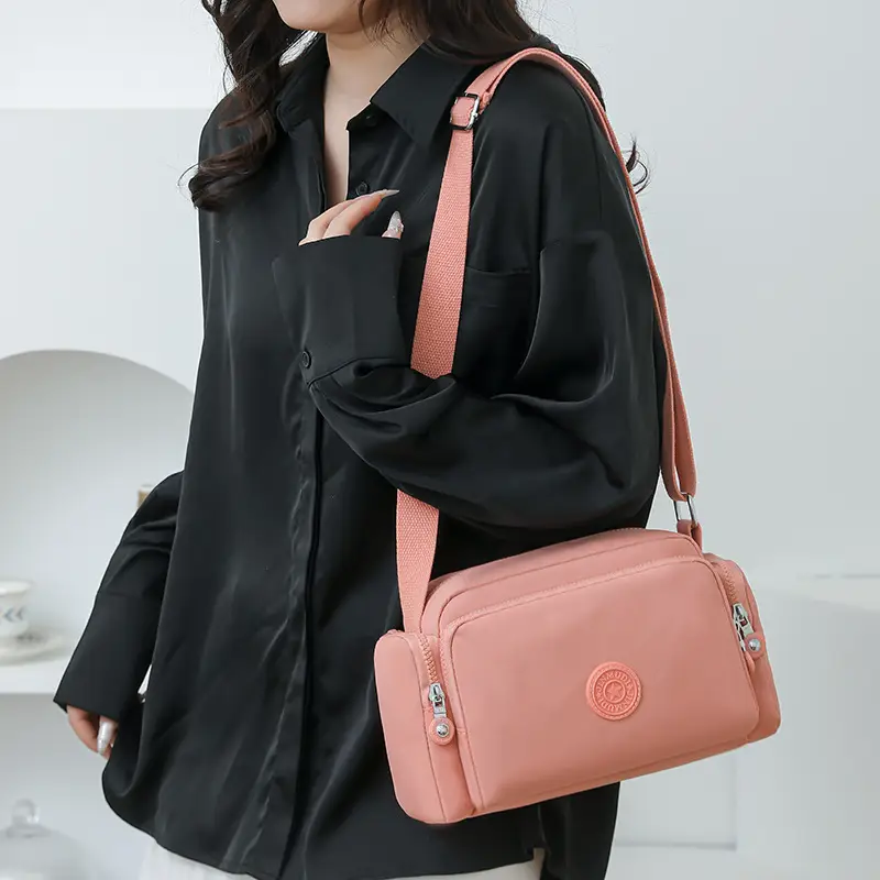 Women's Textured Shoulder Bag Pink Light Blue - Image 10