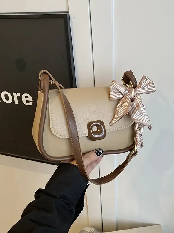 Women's Crossbody Bag with Bow & Pom Pom