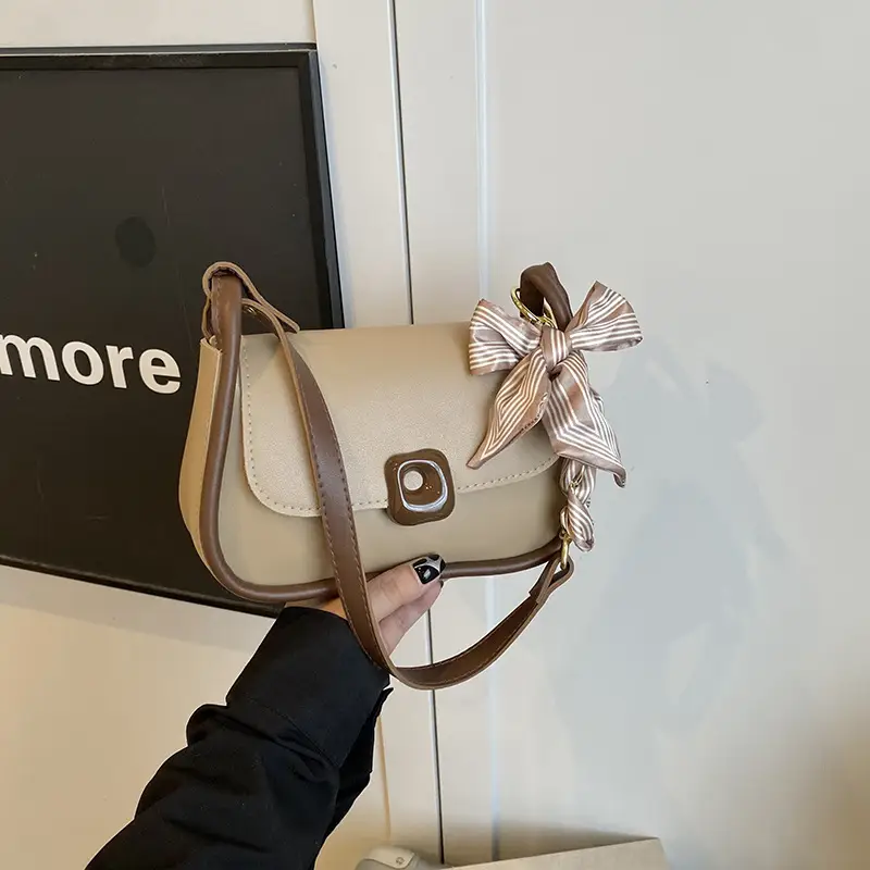 Women's Crossbody Bag with Bow & Pom Pom