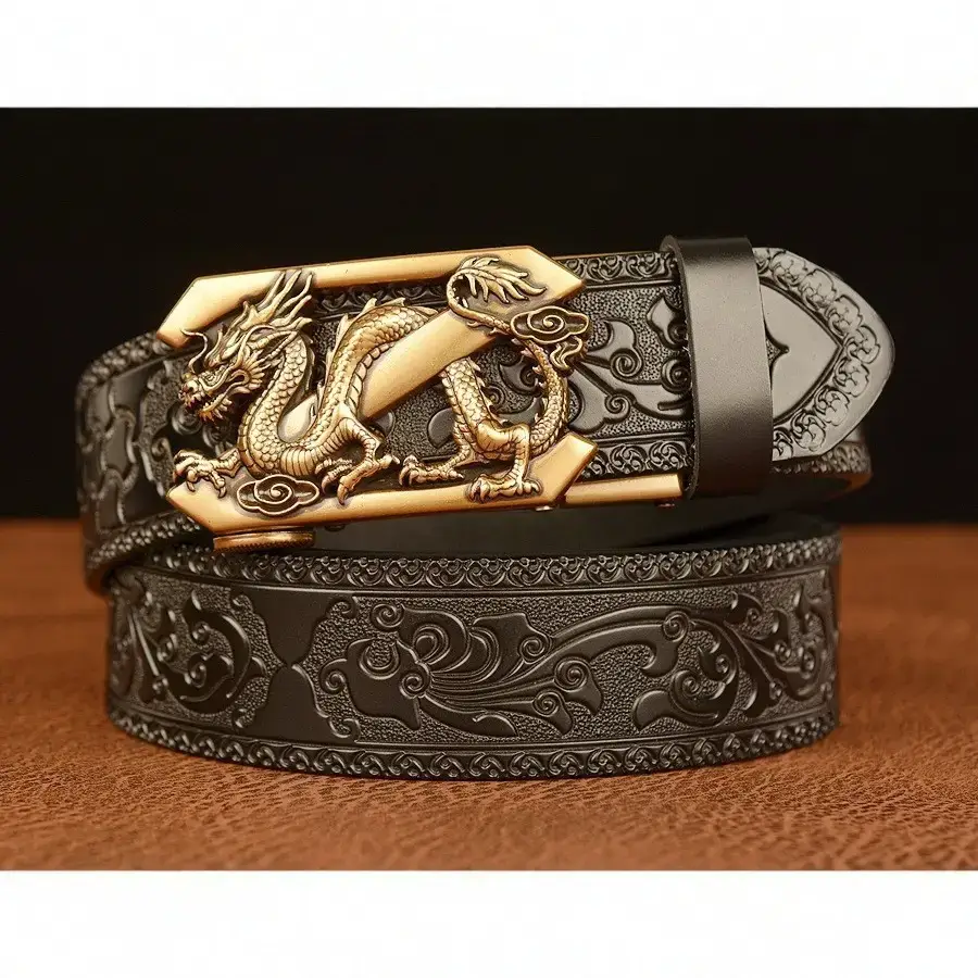 Retro Ethnic Dragon Buckle Belt for Men - Image 9