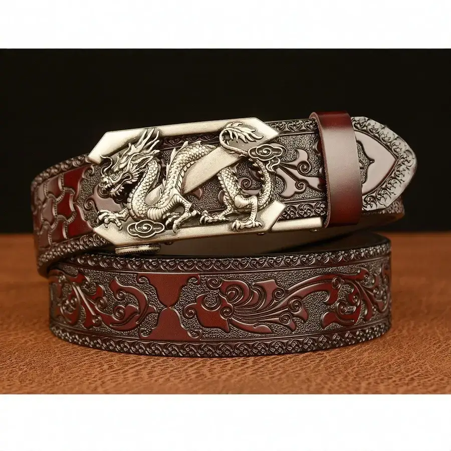 Retro Ethnic Dragon Buckle Belt for Men - Image 10