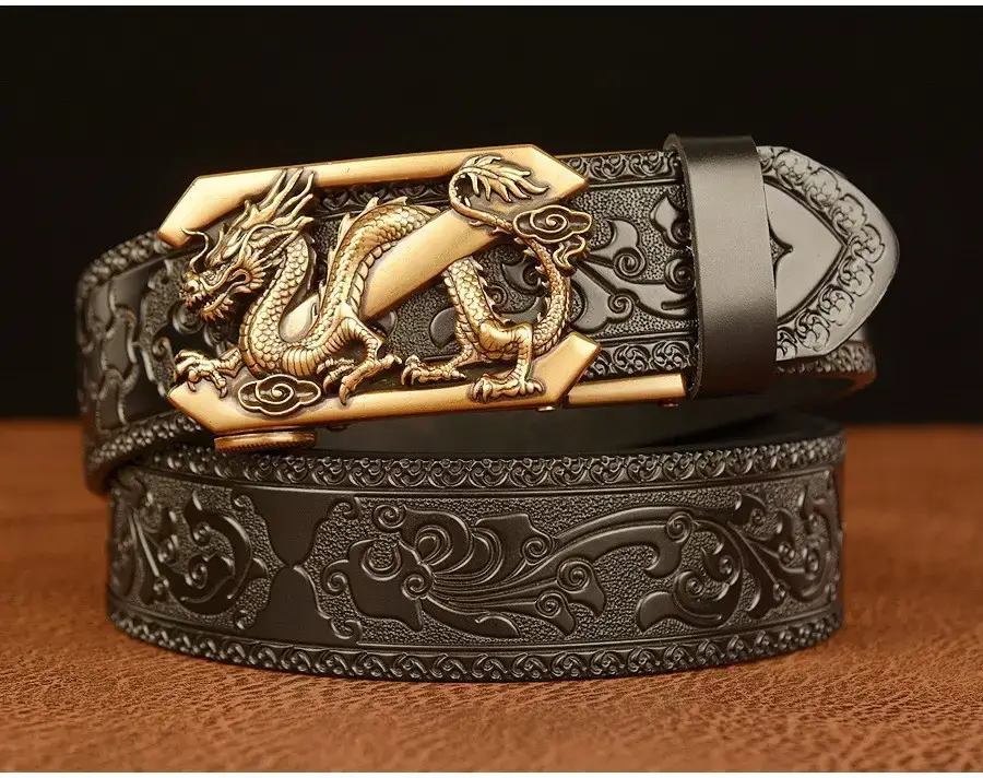 Retro Ethnic Dragon Buckle Belt for Men - Image 2