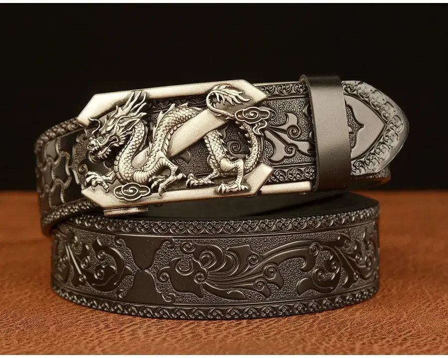 Retro Ethnic Dragon Buckle Belt for Men - Image 3