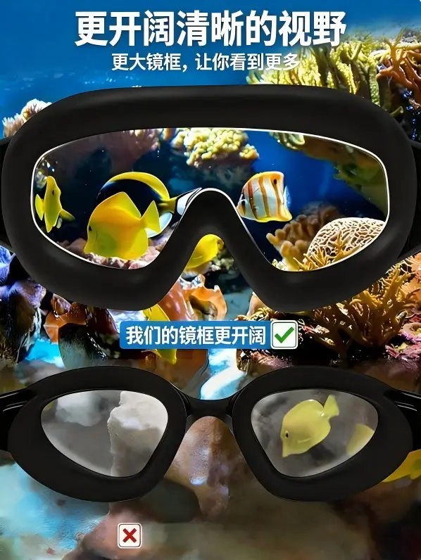 Cross-Border Hot-Selling Large-Frame Swimming Goggles, High-Definition, Waterproof, Anti-Fog, Unisex, Adult Electroplated Swimming Goggles with Integrated Earplugs — feature 10