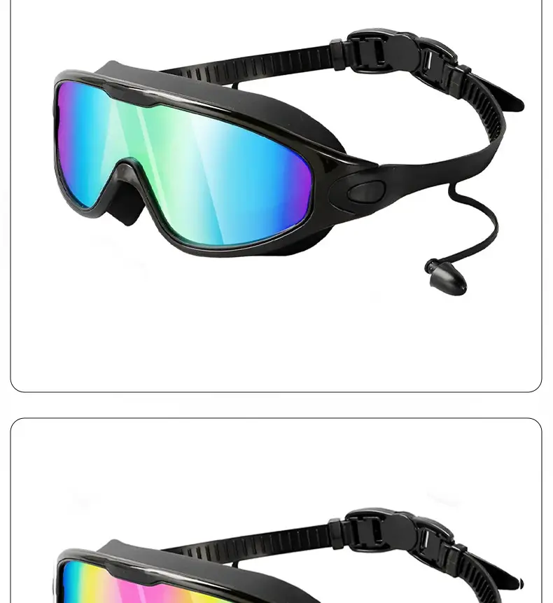 Cross-Border Hot-Selling Large-Frame Swimming Goggles, High-Definition, Waterproof, Anti-Fog, Unisex, Adult Electroplated Swimming Goggles with Integrated Earplugs — feature 16