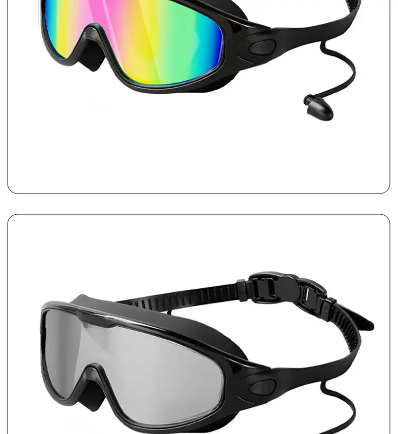 Cross-Border Hot-Selling Large-Frame Swimming Goggles, High-Definition, Waterproof, Anti-Fog, Unisex, Adult Electroplated Swimming Goggles with Integrated Earplugs — feature 17