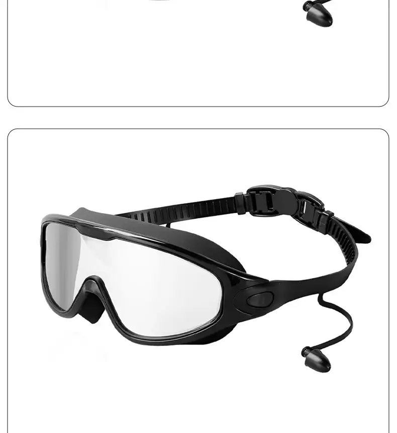 Cross-Border Hot-Selling Large-Frame Swimming Goggles, High-Definition, Waterproof, Anti-Fog, Unisex, Adult Electroplated Swimming Goggles with Integrated Earplugs — feature 18