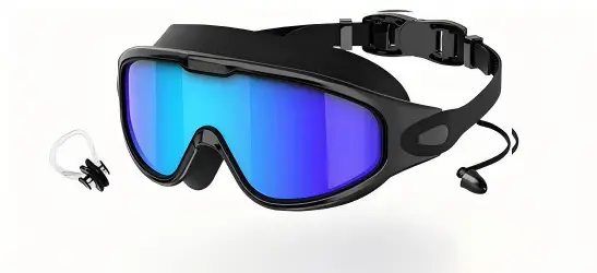 Cross-Border Hot-Selling Large-Frame Swimming Goggles, High-Definition, Waterproof, Anti-Fog, Unisex, Adult Electroplated Swimming Goggles with Integrated Earplugs