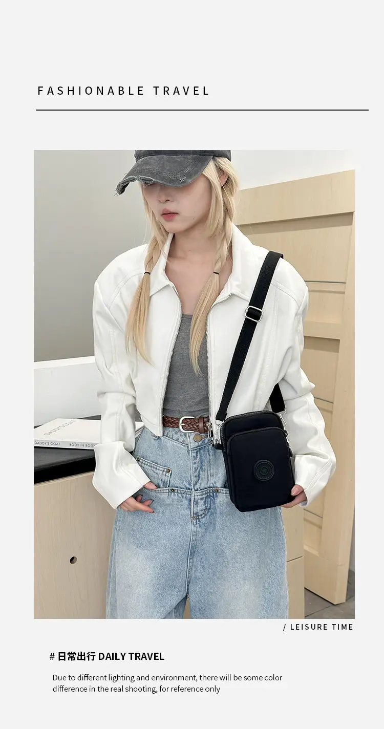 Women Crossbody Mini Canvas Bag Navy Blue — feature 4