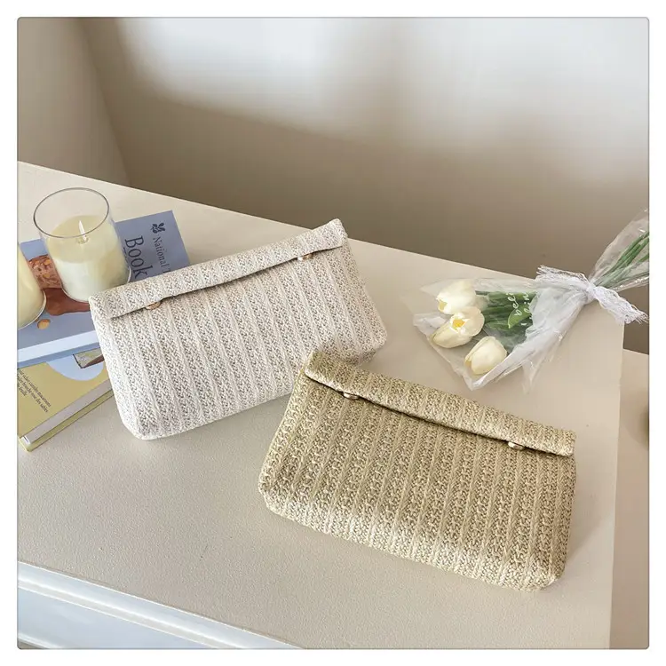 Women Straw Crossbody Bag Small Square Design — feature 25