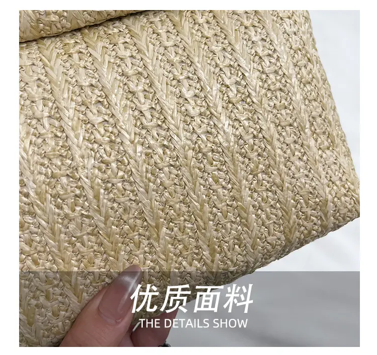 Women Straw Crossbody Bag Small Square Design — feature 6